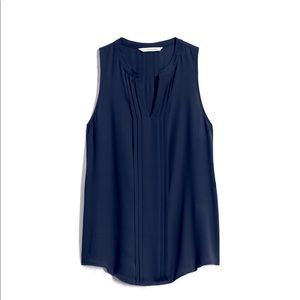 41 Hawthorn Sleeveless Pleated Navy Blouse